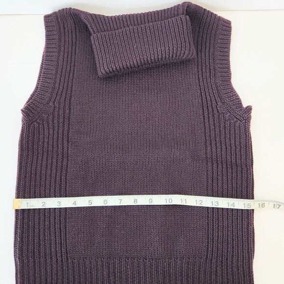 Vintage Kenneth Cole Merino Wool Sleeveless Turtleneck Eggplant Size Medium - Picture 7 of 8